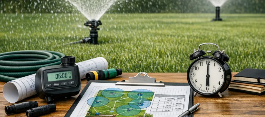 Bewaesserungsplanung mit Rasensprengern: So erstellen Sie effektive Zeitplaene