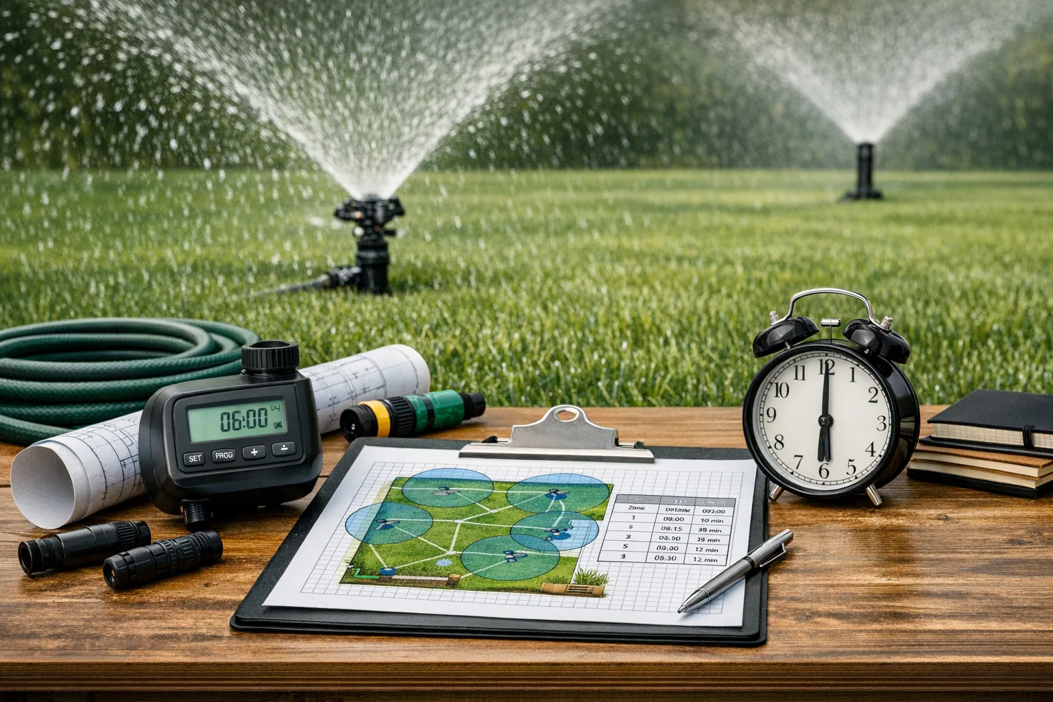 Bewaesserungsplanung mit Rasensprengern: So erstellen Sie effektive Zeitplaene